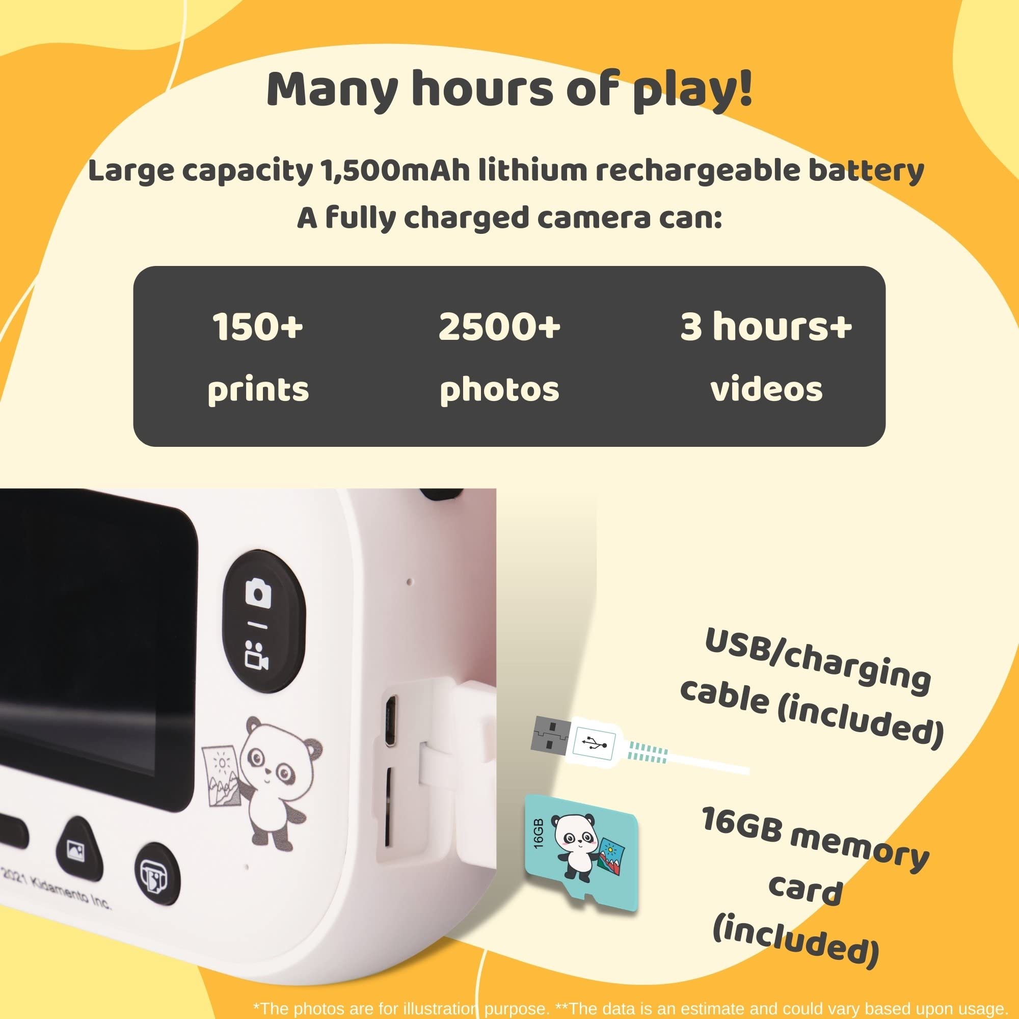 Kidamento Instant Print Kids Digital Camera & Video Camcorder With Selfie Camera, Scavenger Hunt Photobook, 32Gb Memory Card   M